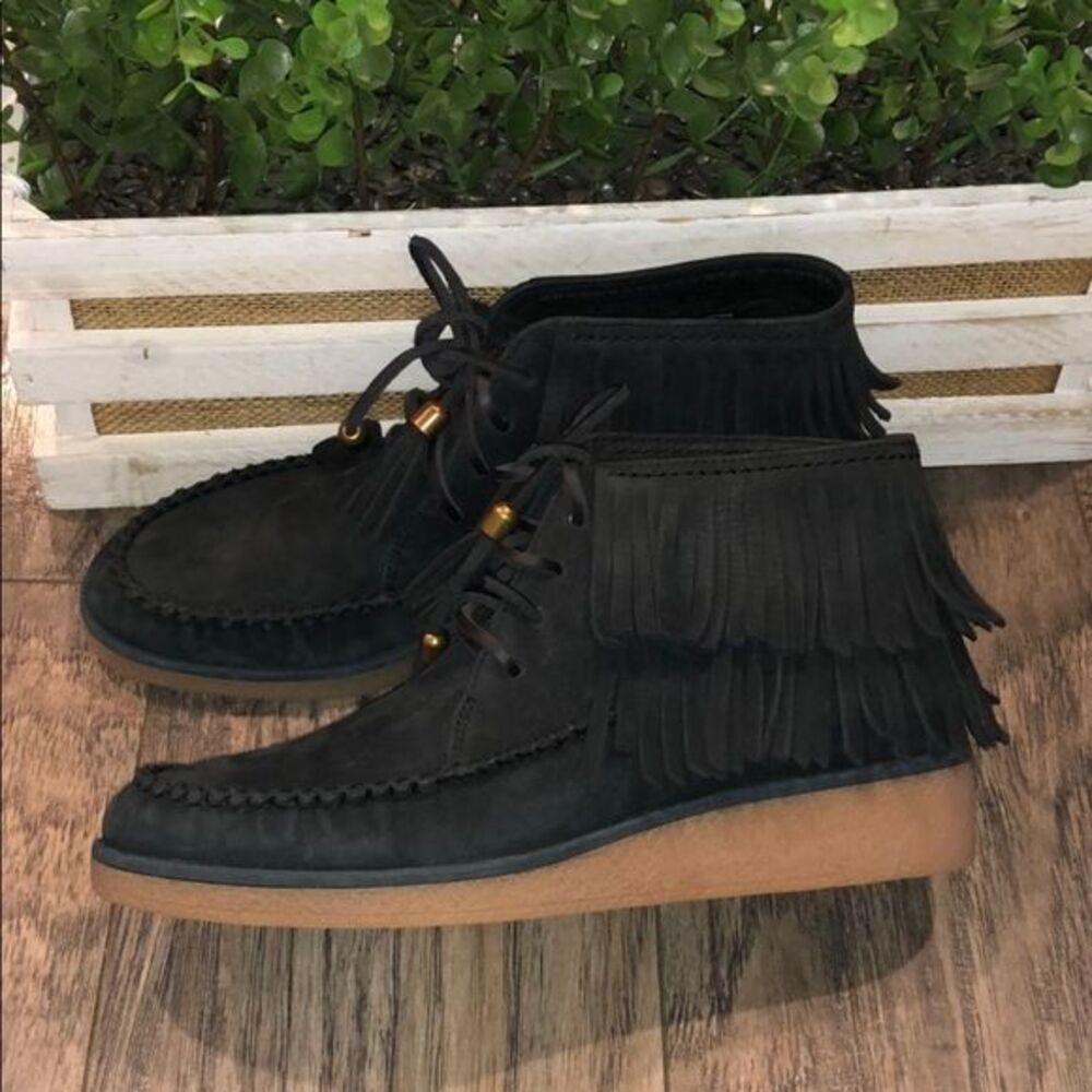 Ugg Caleb Nubuck Fringe Ankle Boots